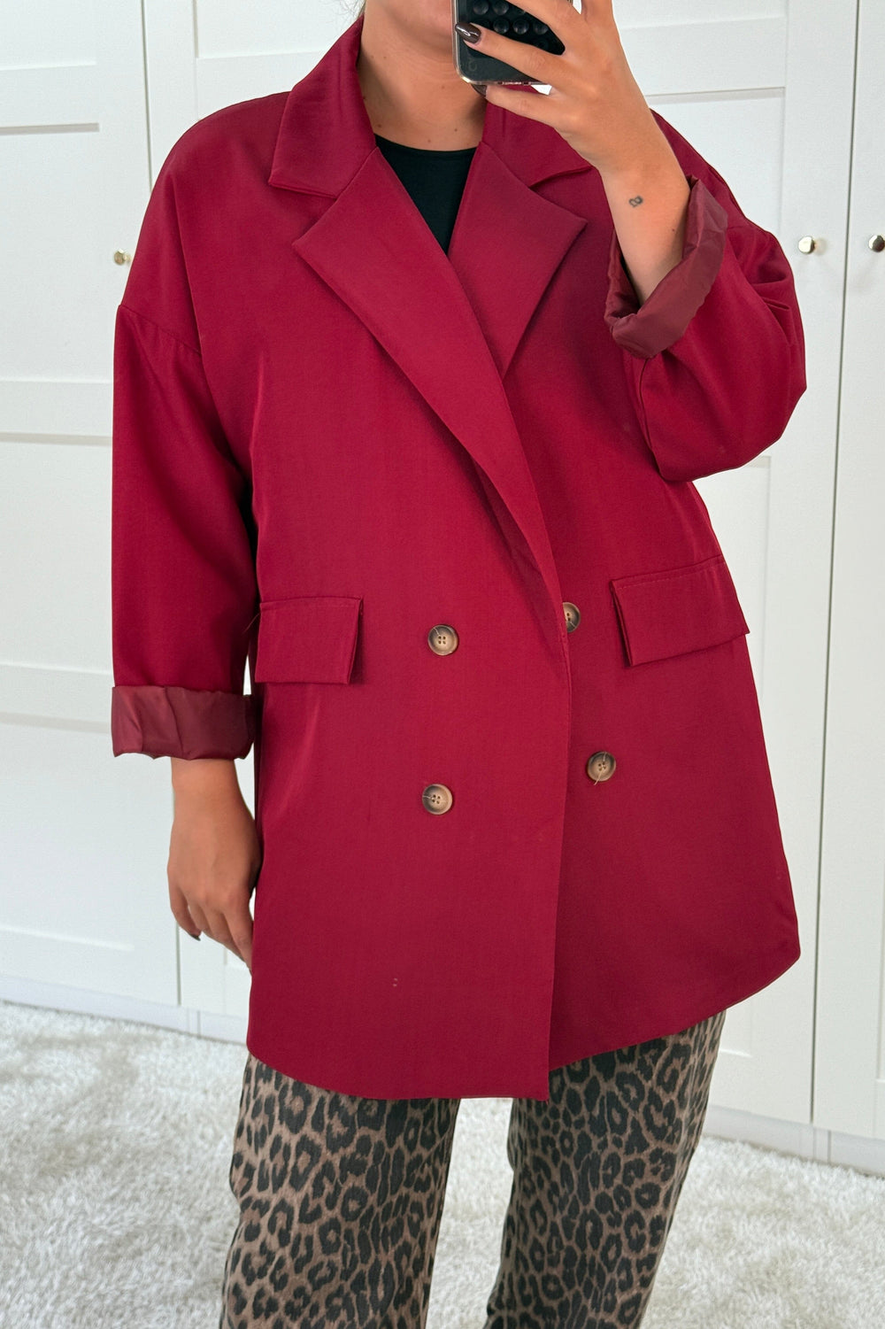 A-bee - Daphne Blazer - Burgundy Blazere
