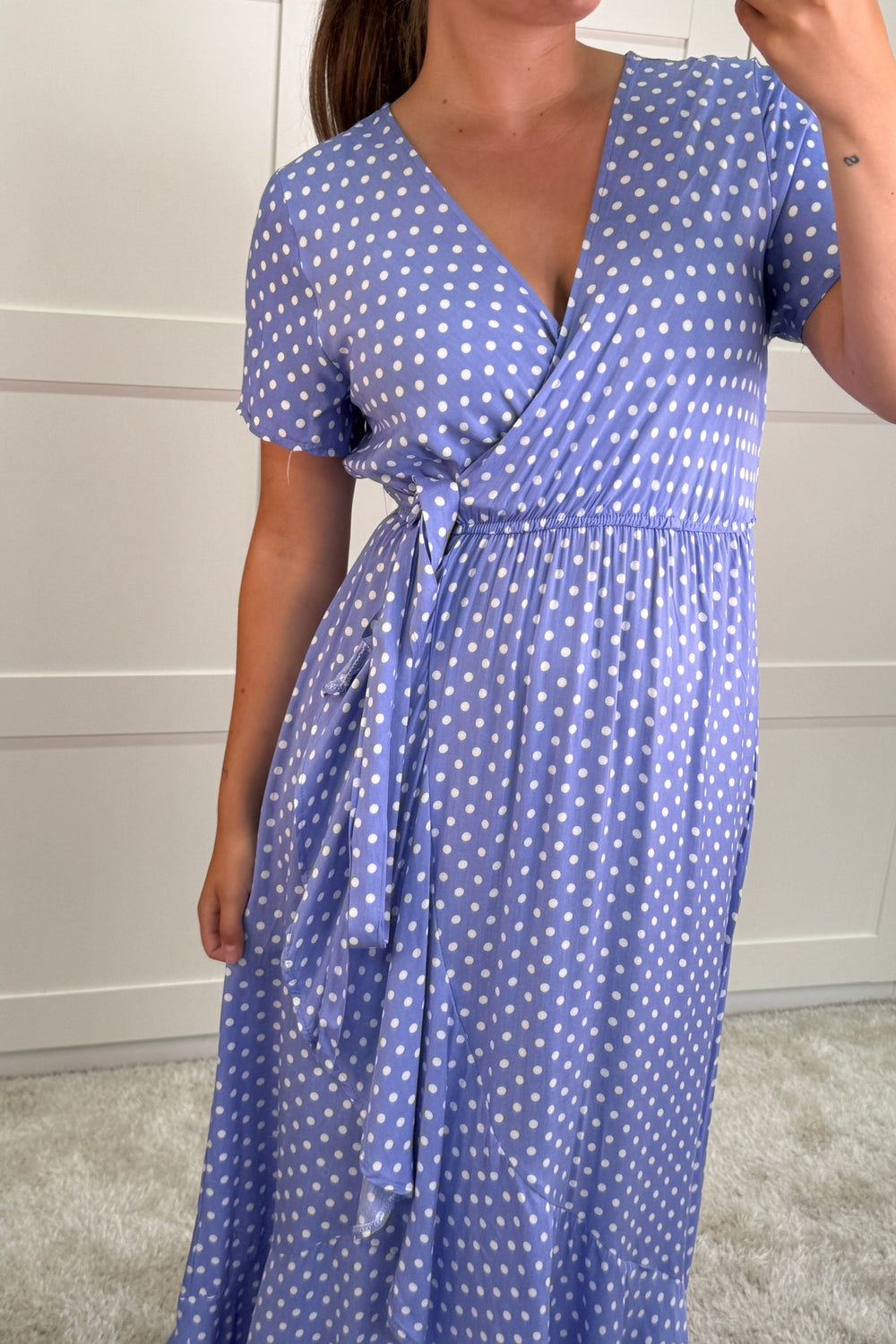 A-bee - Ginevra Dot Wrap Dress - Lilac Kjoler