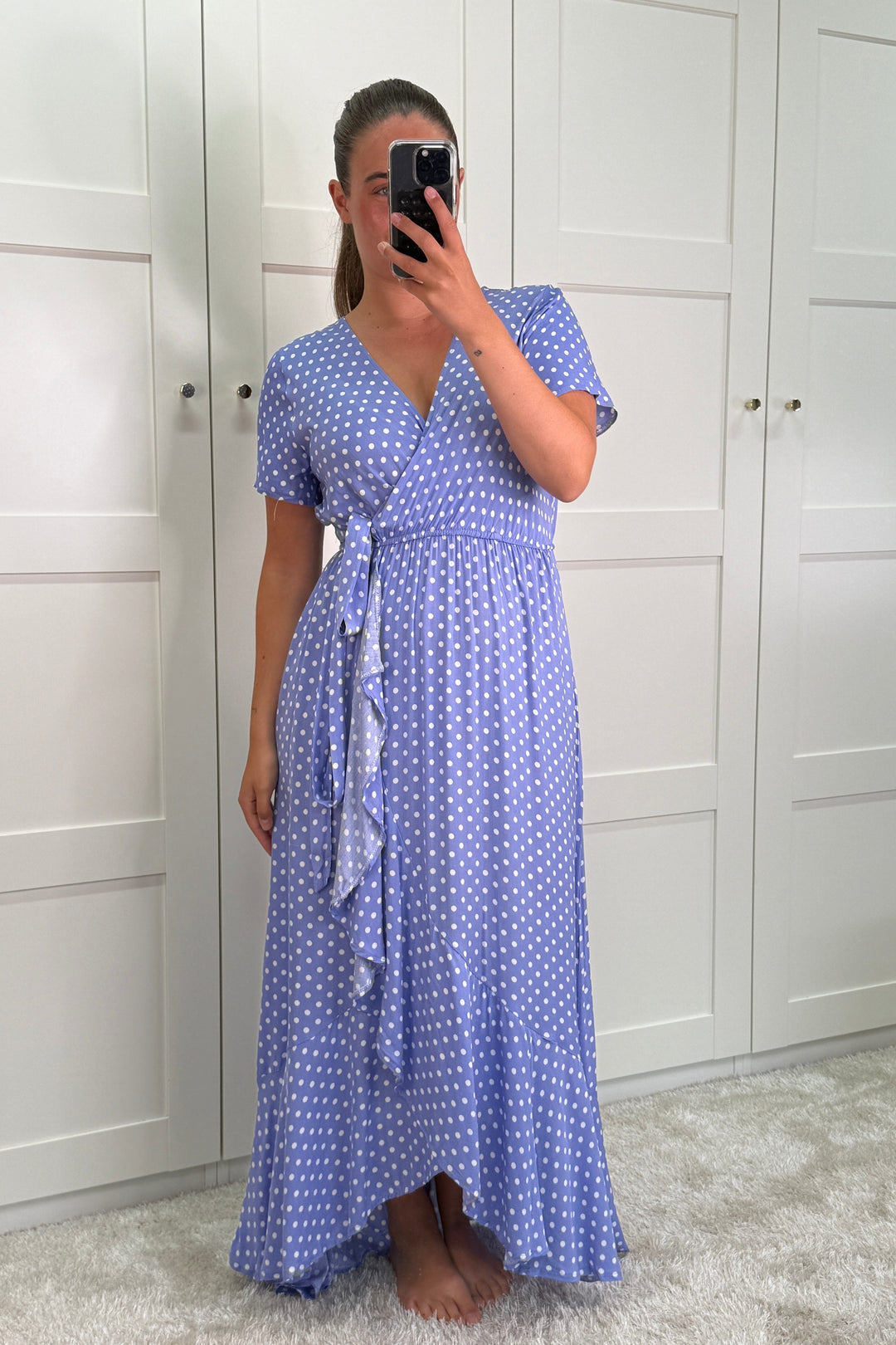 A-bee - Ginevra Dot Wrap Dress - Lilac Kjoler