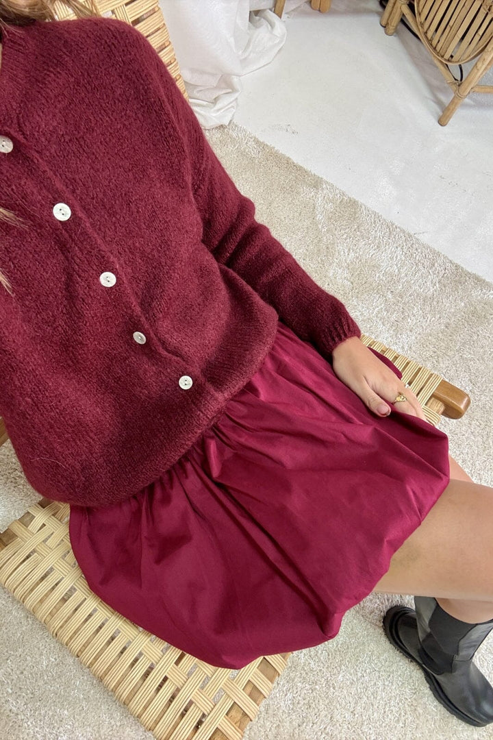 A-bee - Short Balloon Skirt 6512 - Burgundy Nederdele