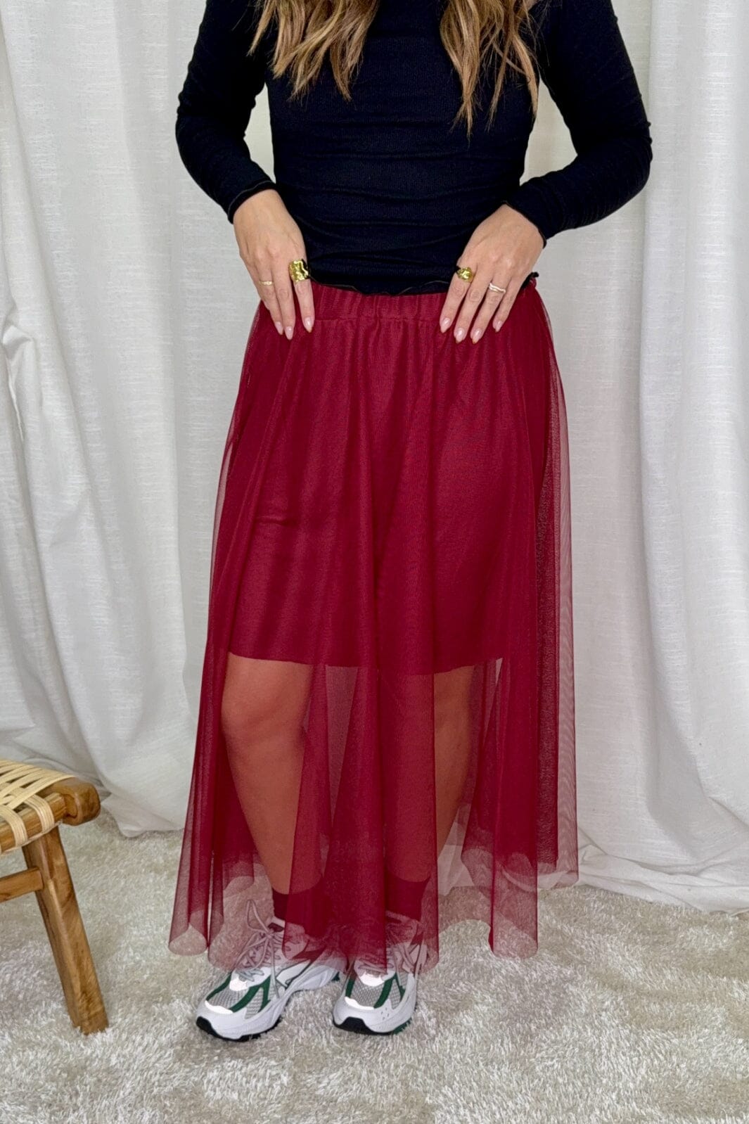 A-bee - Tulipe Skirt GL_0305_COU_1124 - Burgundy Nederdele