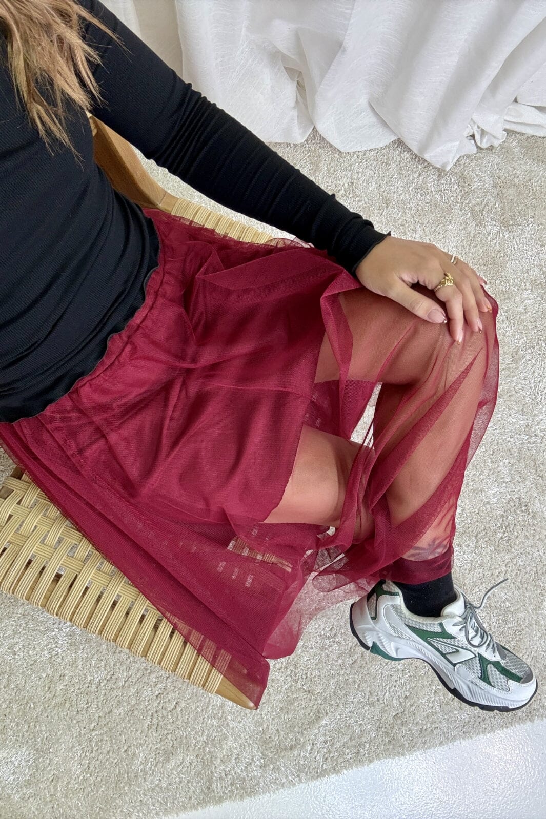 A-bee - Tulipe Skirt GL_0305_COU_1124 - Burgundy Nederdele