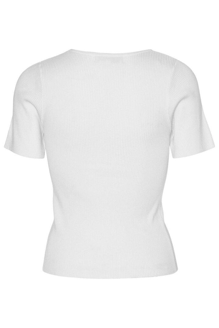 A-View - Rib Knit Short Sleeve Top - 000 White T-shirts