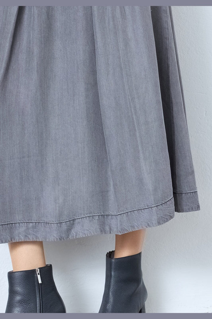 Co´Couture - Anyacc Denim Pleat Skirt 34181 - 139 - Mid Grey