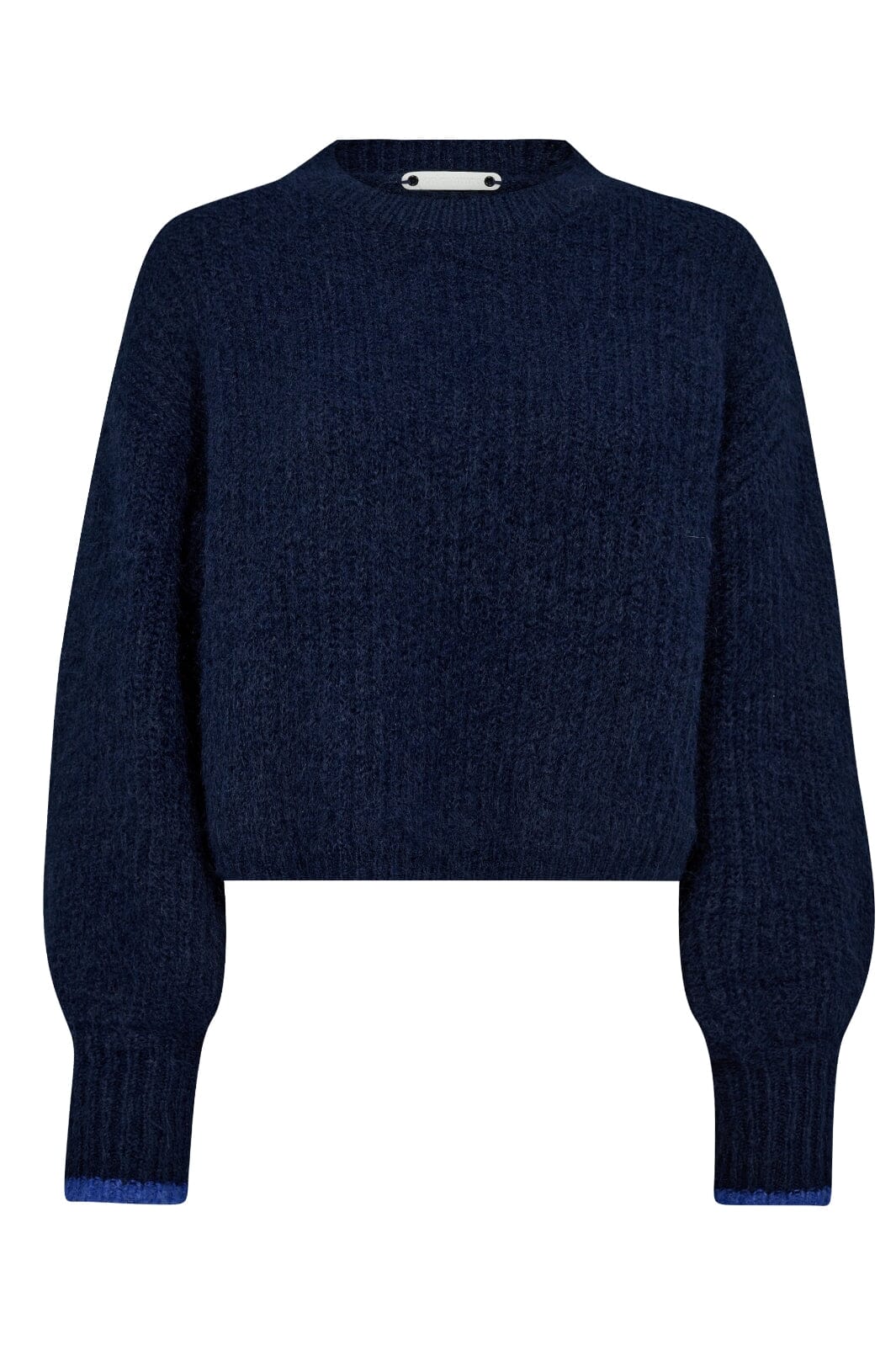 Co´couture - Coraliecc Crop Rib O-Knit 32140 - 120 Navy Strikbluser