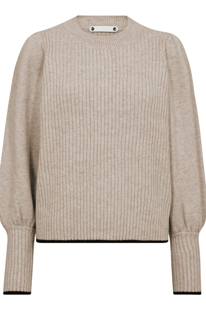 Co´Couture - Rowcc O-Puff Knit 32137 - 100 - Creme Strikbluser