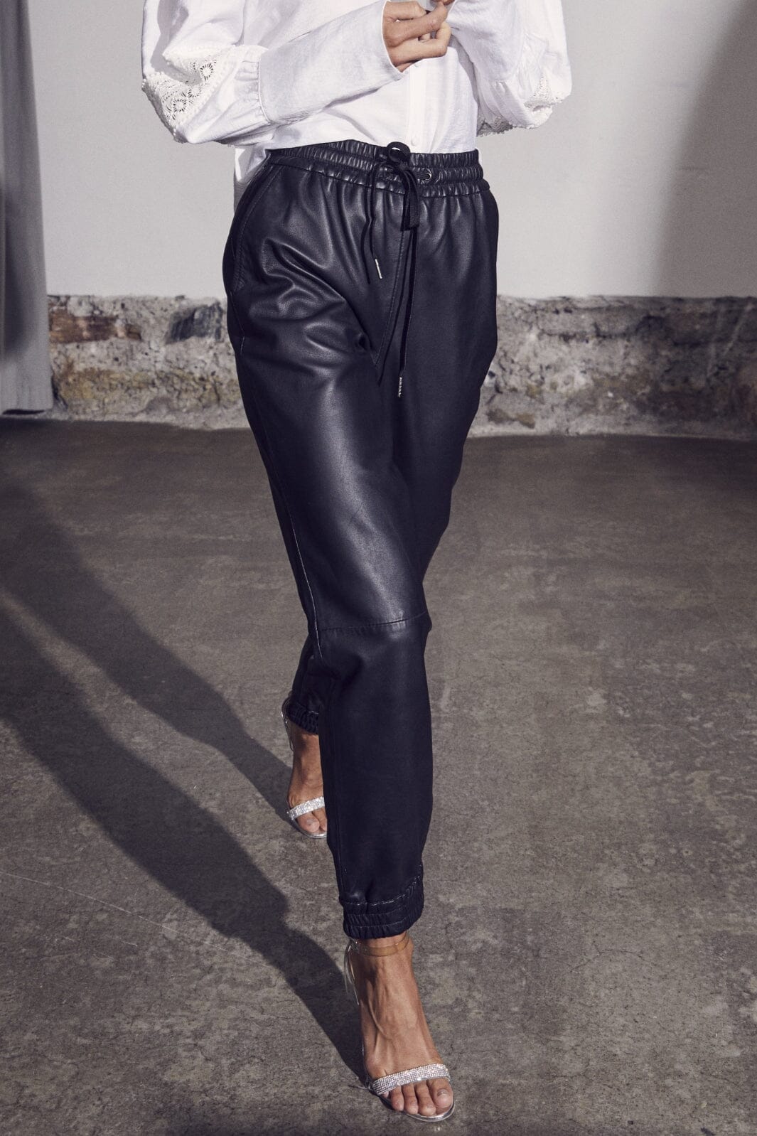 Co´couture - Shilohcc Leather Joggers - 96 Black Bukser