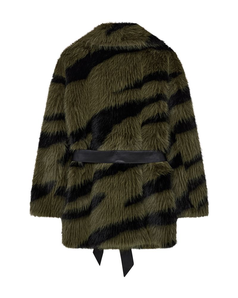 Copenhagen Muse - Plushy-jacket 207076 - 111 Dark Olive W, Black