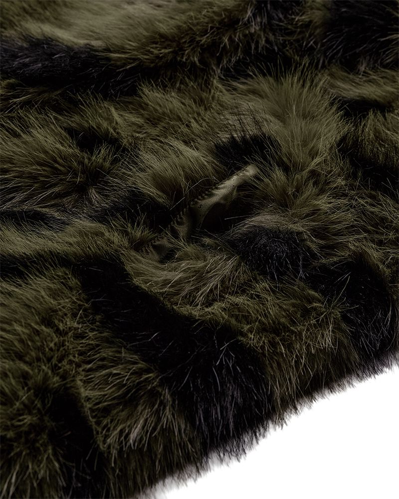 Copenhagen Muse - Plushy-jacket 207076 - 111 Dark Olive W, Black