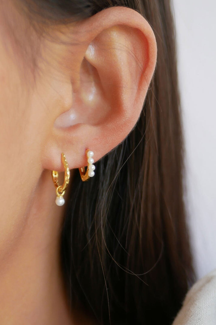 Enamel Copenhagen - Hoops, Belle Pearl - Pearl Øreringe