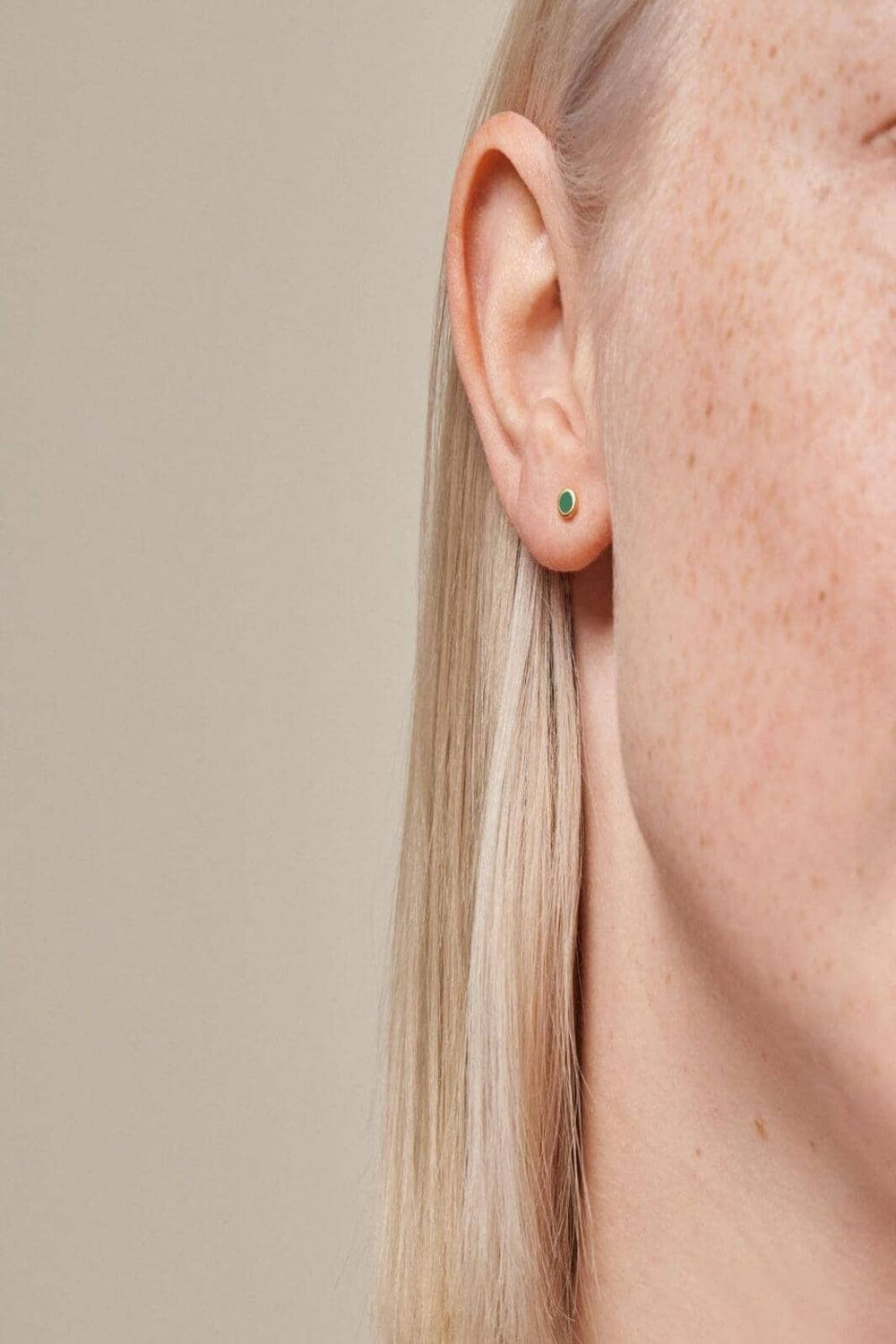 Enamel Copenhagen - Stud, Enamel Dot E313G 1 Pair - Petrol Green Øreringe