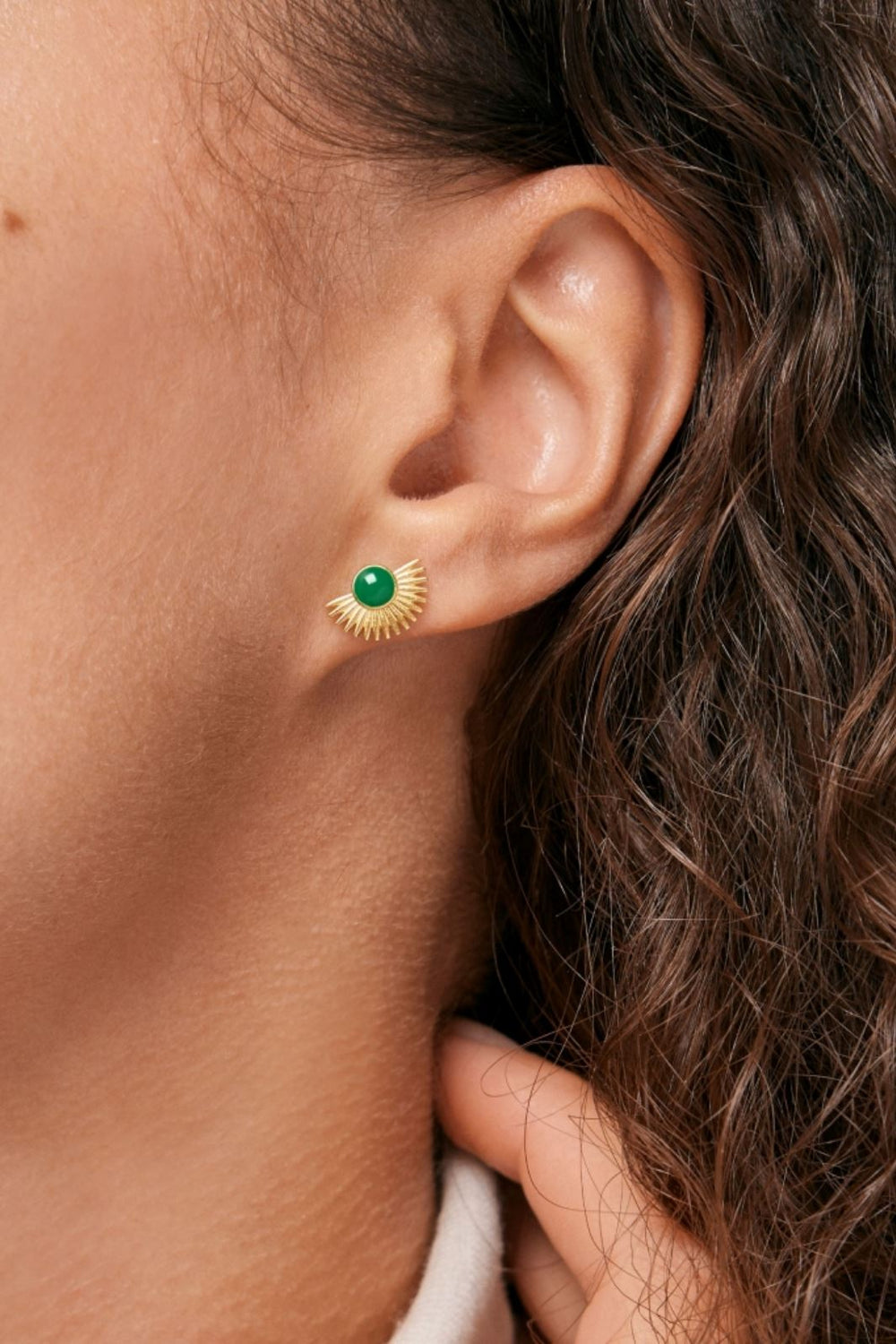 Enamel Copenhagen - Studs, Soleil - 42 Petrol Green Øreringe