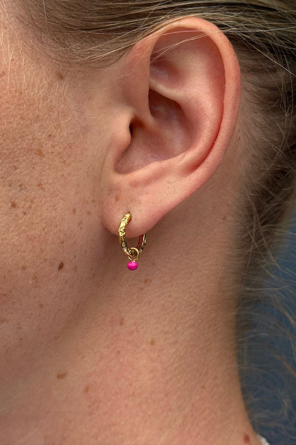 Enamel Copenhagen x Molly&My - Hoops, Belle E245GM - Pink Øreringe