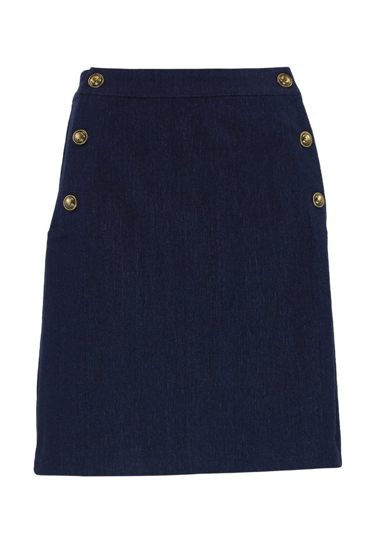 Forudbestilling - Continue - Gabby Skirt Stripe - Solid Blue Nederdele