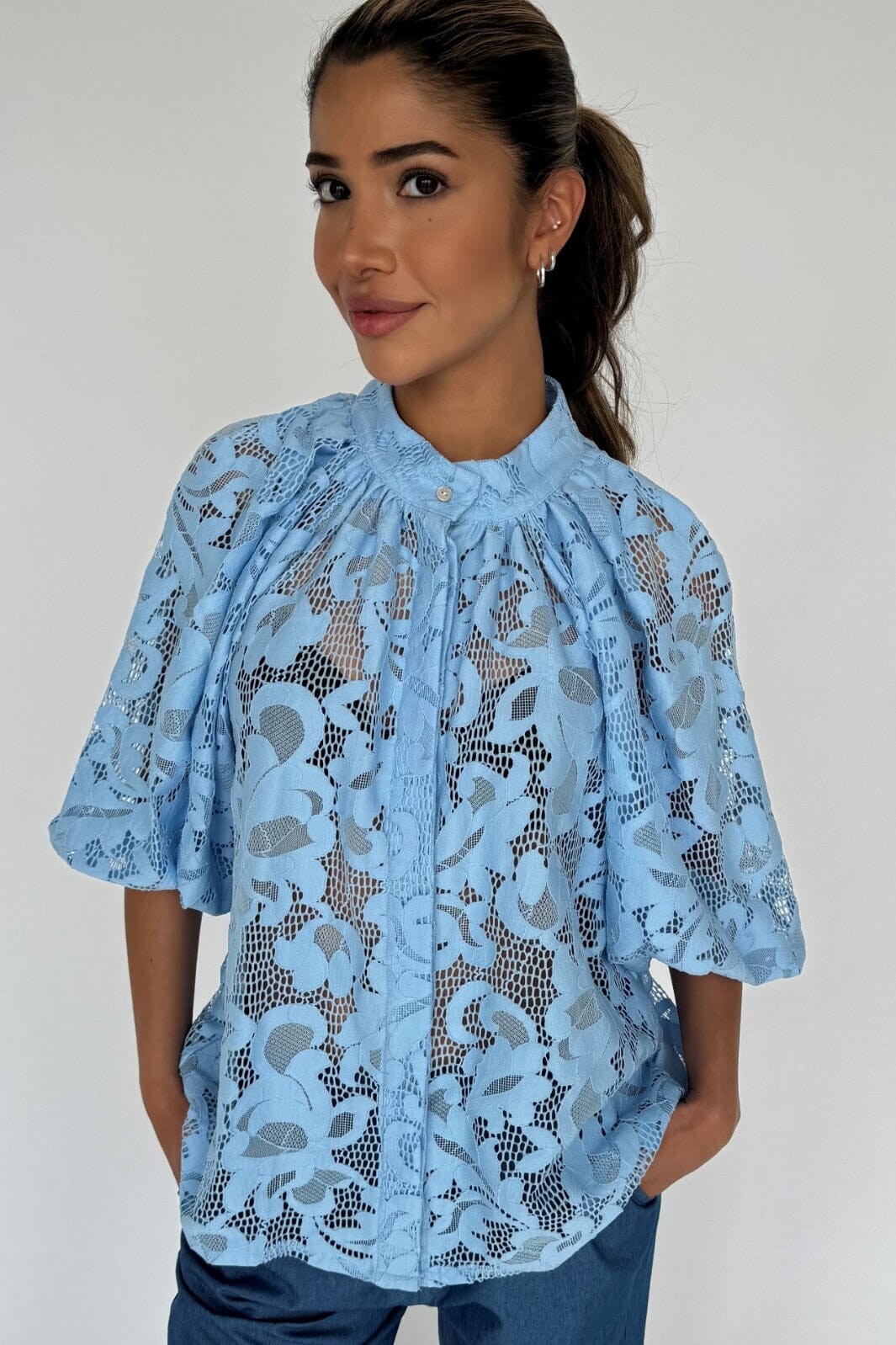 Forudbestilling - Continue - Sia Big Lace 14822 - Sky Blue Bluser