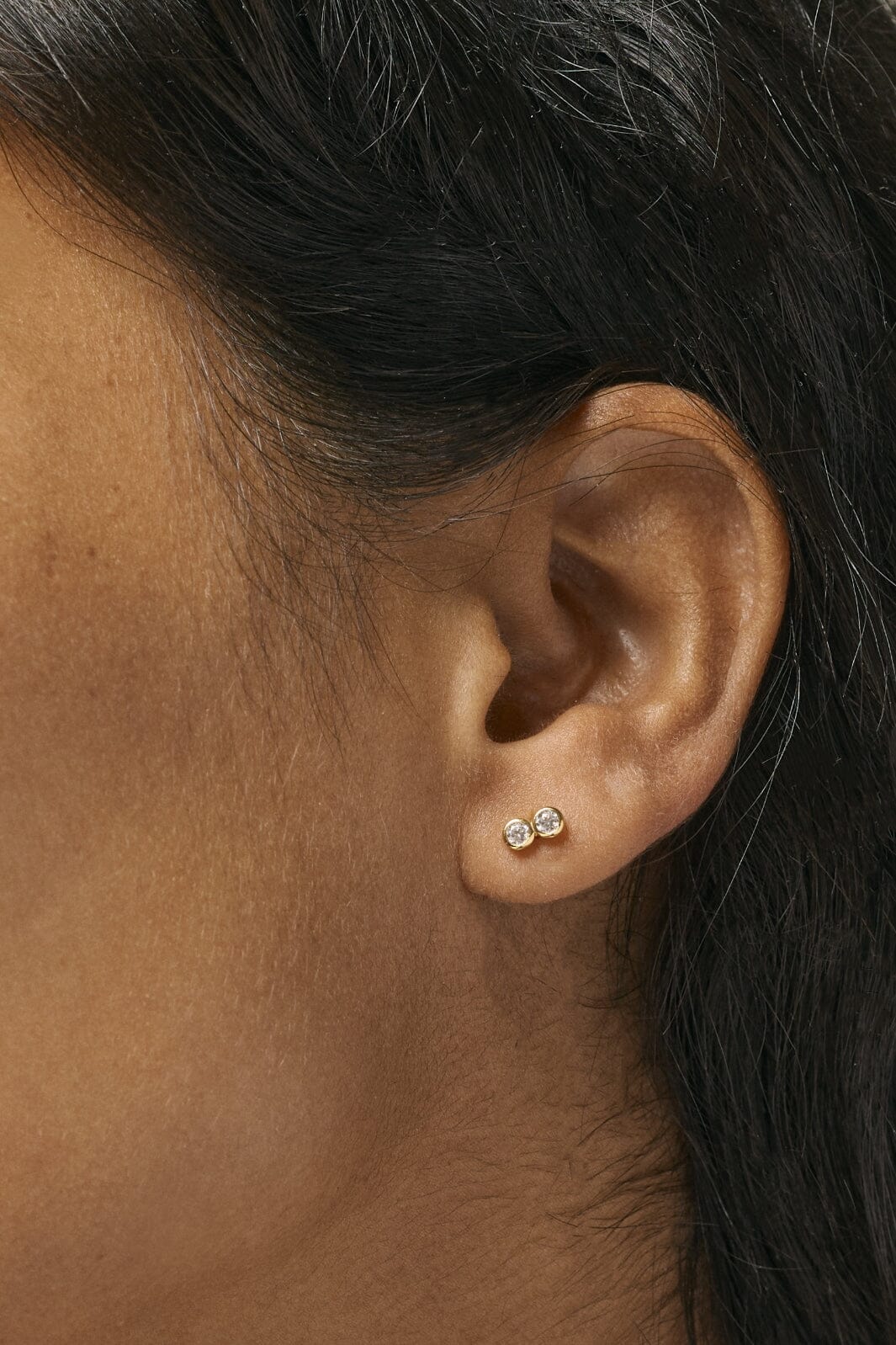 Forudbestilling - Enamel Copenhagen - Studs, Twin Cz - Clear Cz Øreringe