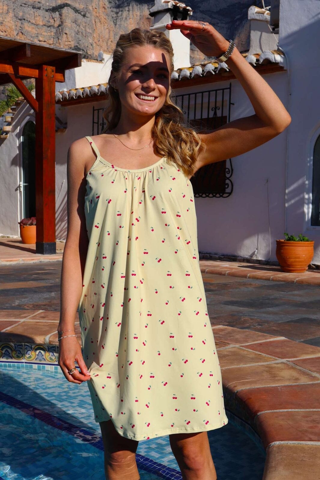 Liberte - Alma-Short-Strap-Dress 9588 - Yellow Cherry