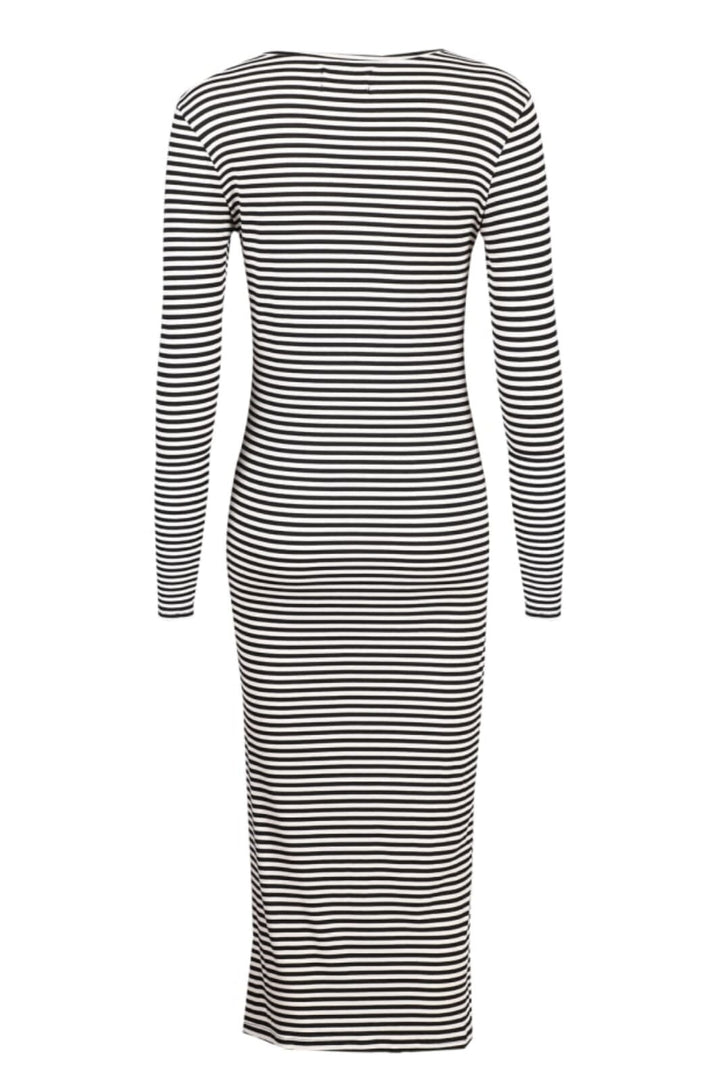 Forudbestilling - Liberte - Natalia-Ls-Dress - Black Creme Small Stripe Kjoler