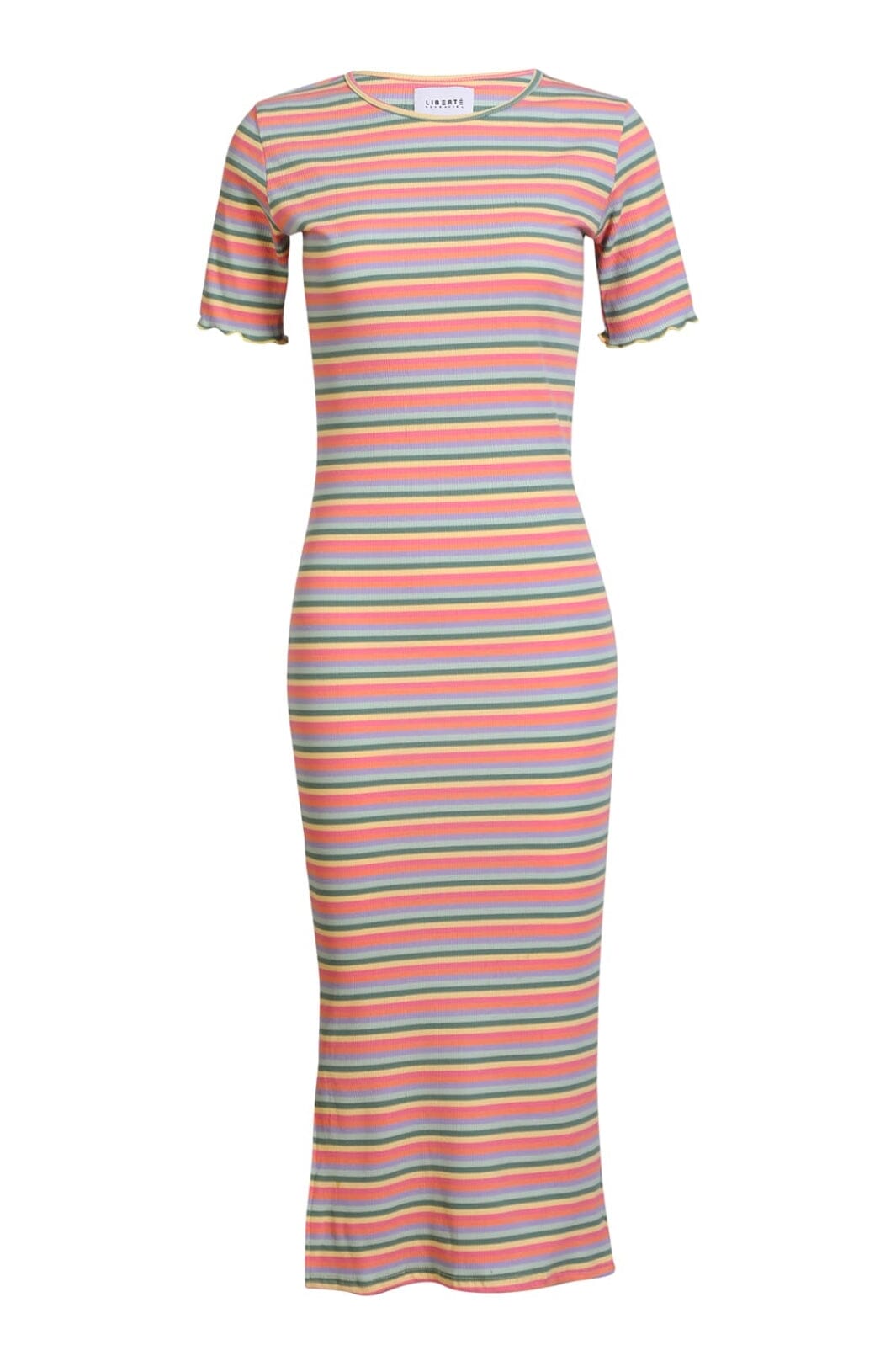 Liberte - Natalia-Ss-Dress 21232 - Multi Orange Pink Stripe