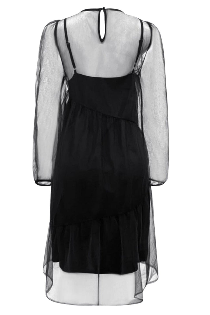 Forudbestilling - Liberte - Tulle-Ls-Bow-Dress 22124 - Black Red Bow Kjoler