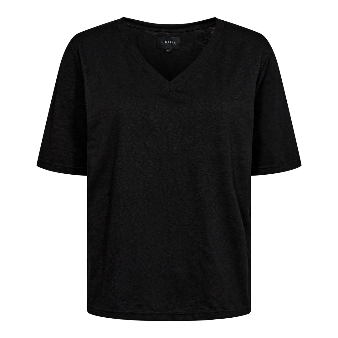 Forudbestilling - Liberte - Ulla-Ss-Vneck-Tshirt - Black T-shirts