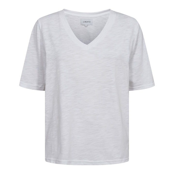 Forudbestilling - Liberte - Ulla-Ss-Vneck-Tshirt - White T-shirts