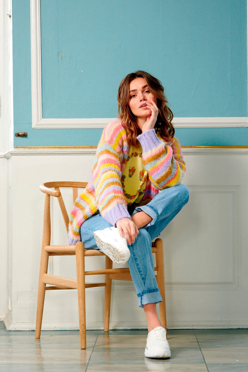 Forudbestilling - Noella - Pool Knit Cardigan - Multi Mix (Marts) Cardigans