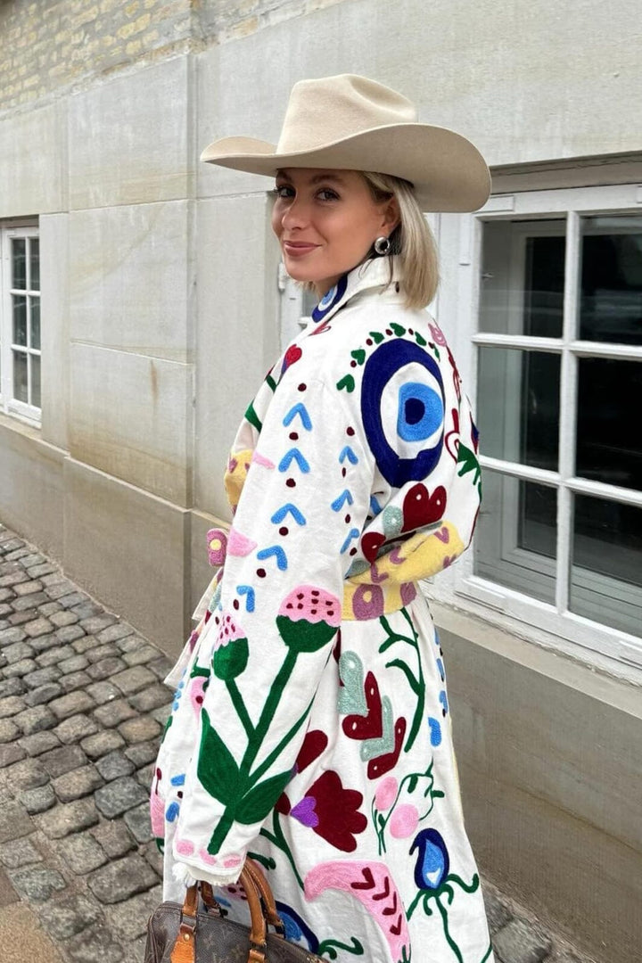 Forudbestilling - Sissel Edelbo - Rose Suzani Coat SE 1093 - White Swan Jakker