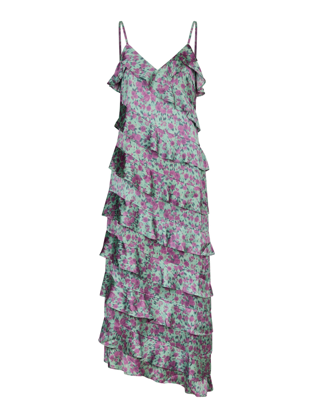 Forudbestilling - Valentin Studio - Ruffle Wild Garden Dress 165477 - 146 - Turquoise Kjoler