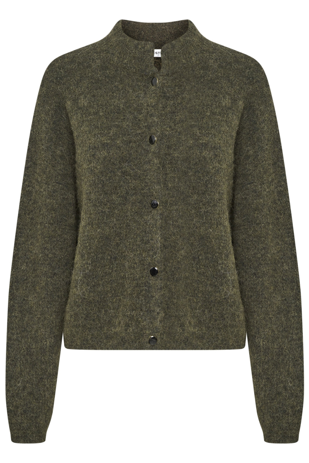 Gestuz - AlphaGZ Short Cardigan NOOS - Dark Olive Melange Cardigans