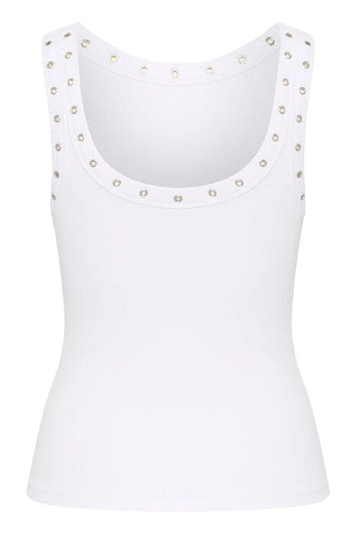 Gestuz - DrewGZ eyelet tank top - Bright White Toppe
