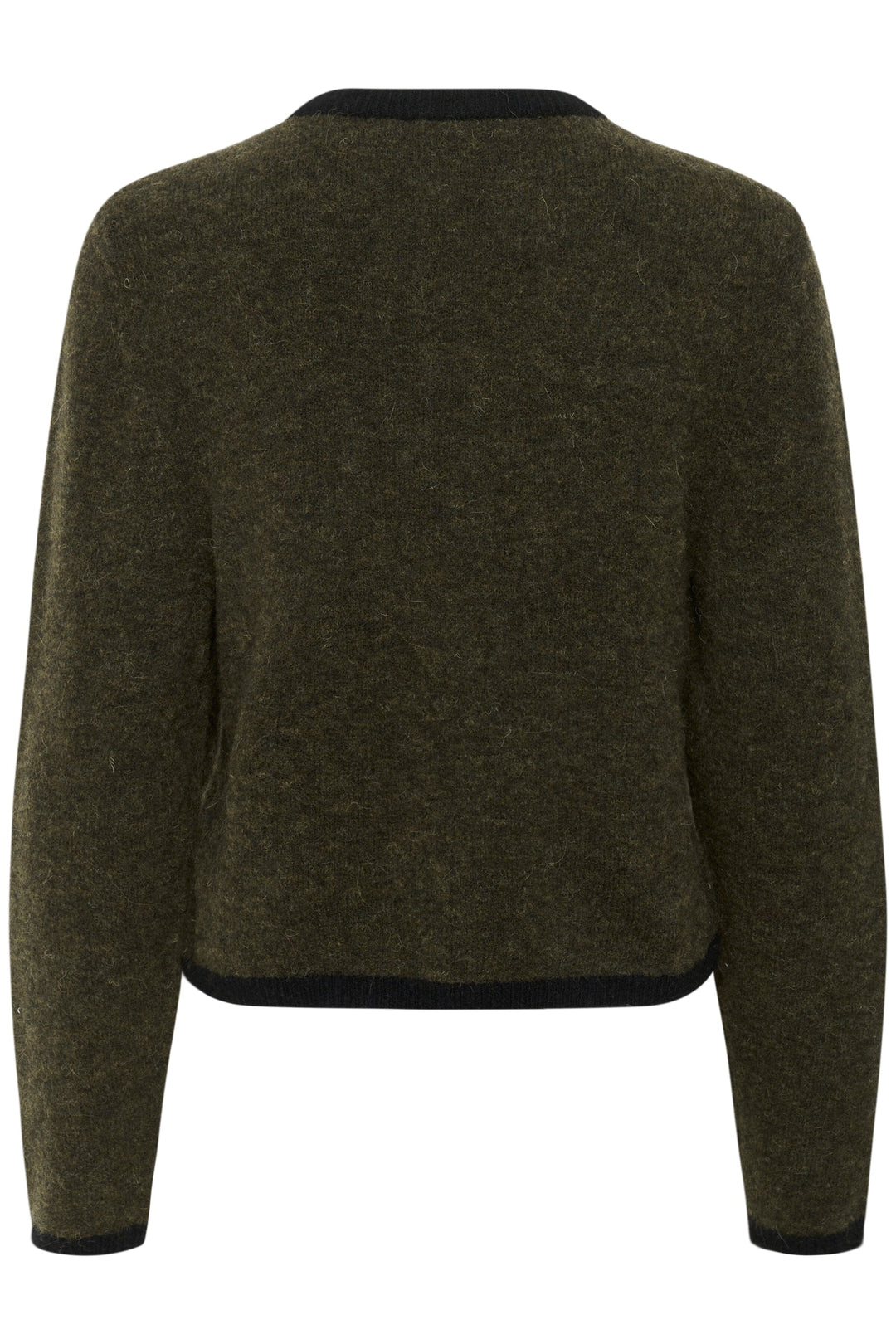 Gestuz - Gzalpha Ls Contrast Cardigan 10910459 - 108313 - Olive Mélange/Black Cardigans