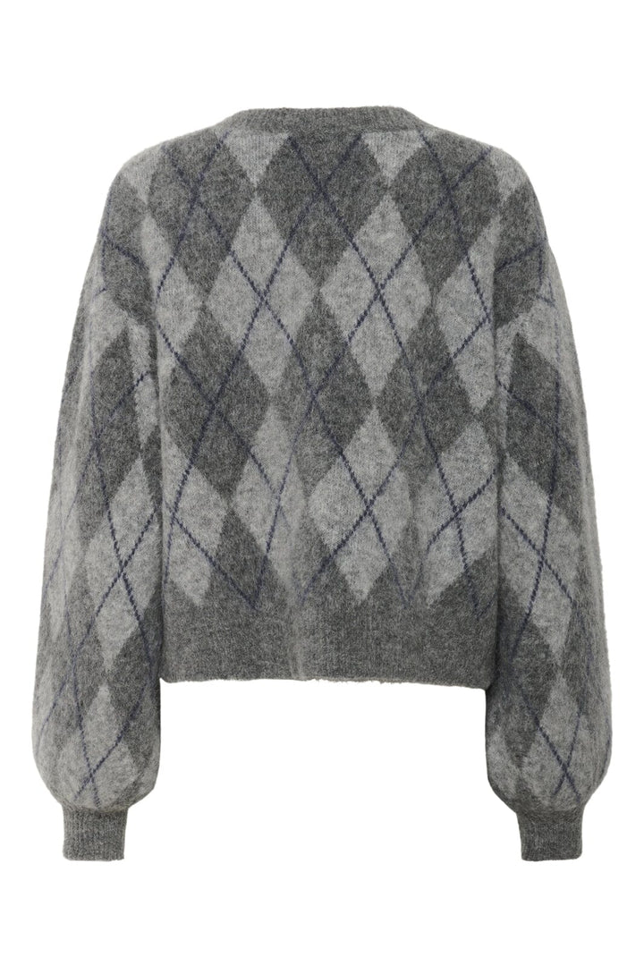 Gestuz - Gzsasi Cardigan 10910660 - 108584 - Check Dark Grey/Grey/Blue Comb Cardigans