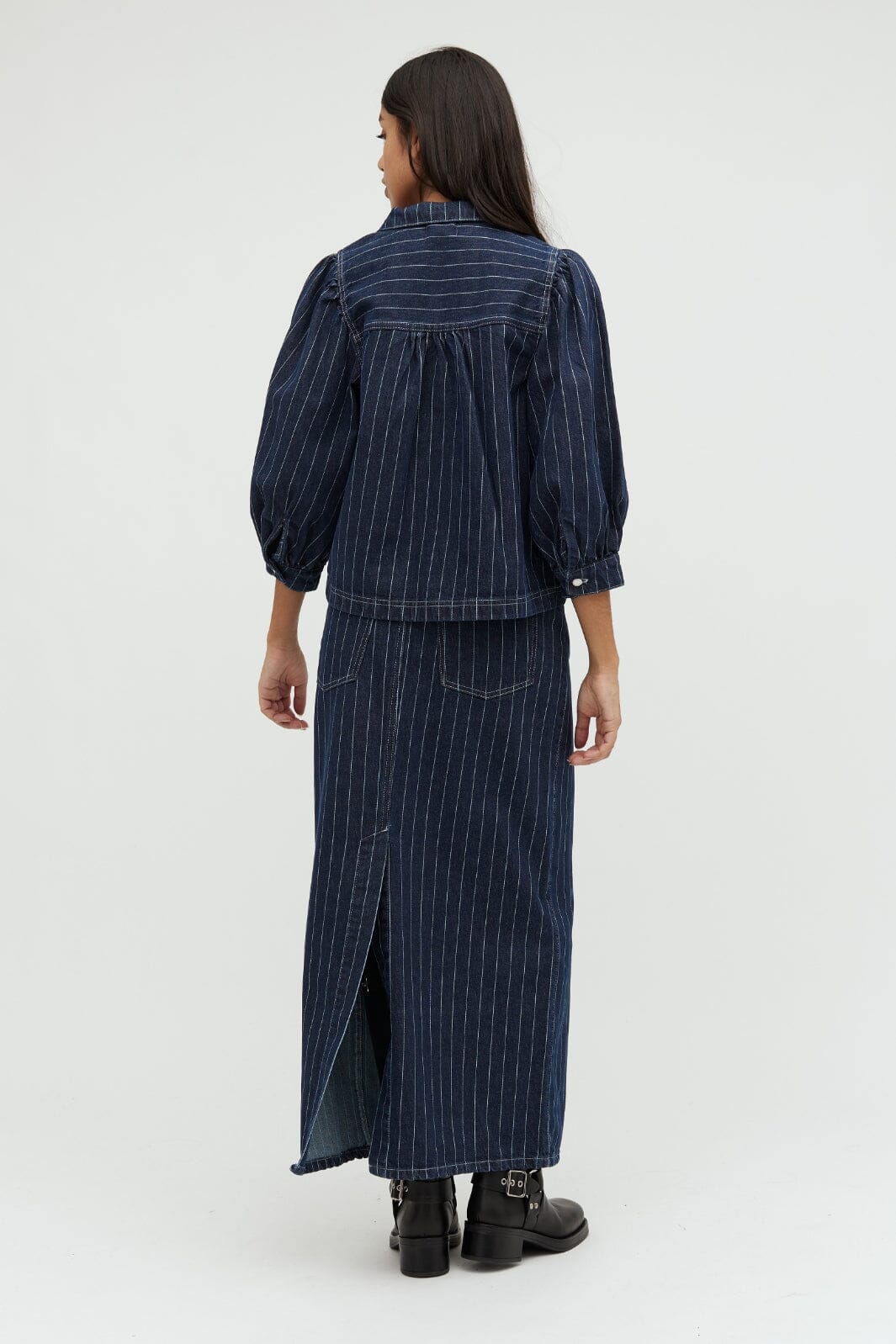 Global Funk - Joance-G - 608 Navy Pinstripe Nederdele