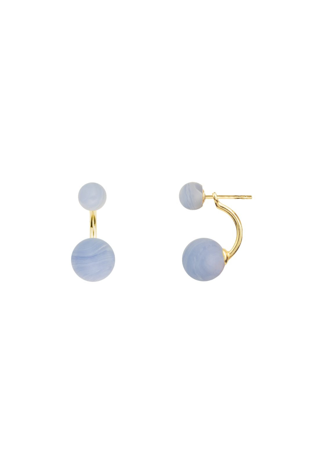 House Of Vincent - Arch Earrings Lace Agate VJ120-UEG-LA - Blue Lace Agate - Gilded