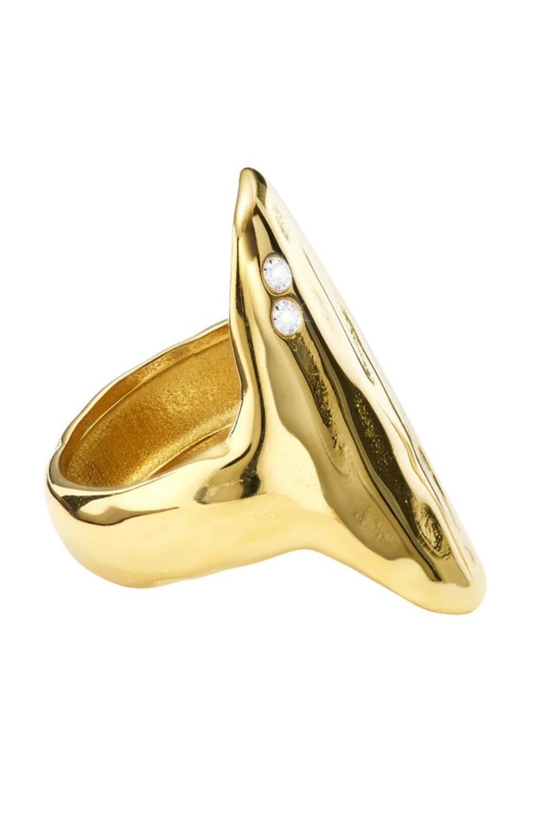 Jane Kønig - Shield Ring With Stones KKSRWS-XJK25-G - Forgyldt