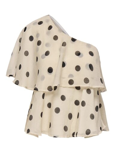 JDY - Jdyfay Life One-Shoulder Top - 4990719 Pristine Black Dot Toppe