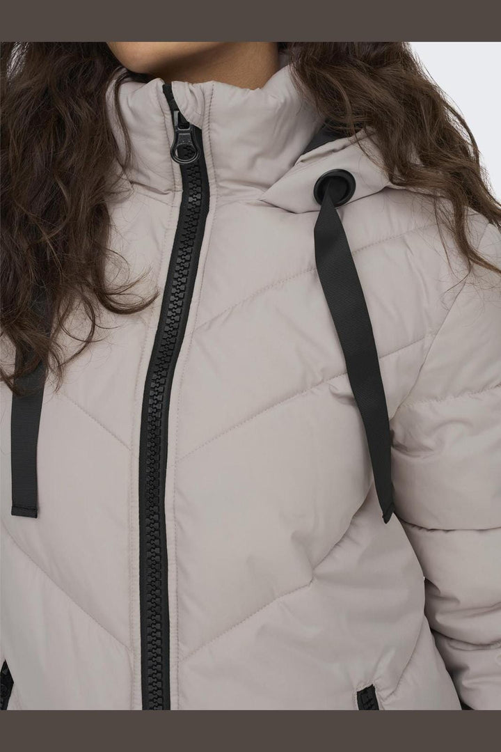 JDY - Jdyskylar Life Hood Jacket - 4341824 Chateau Gray Black