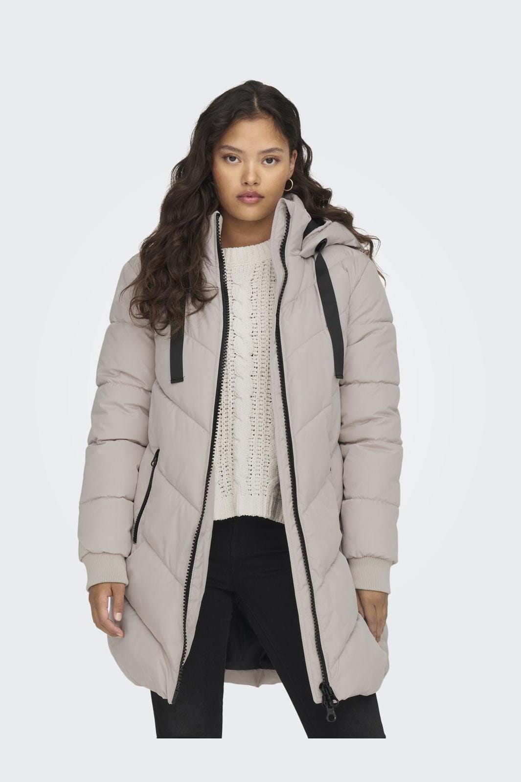 JDY - Jdyskylar Life Hood Jacket - 4341824 Chateau Gray Black