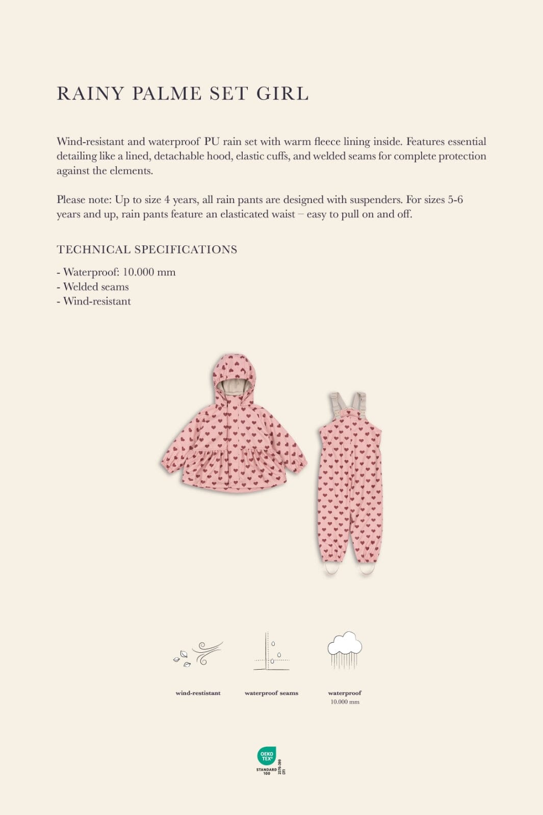 Konges Sløjd - Rainy Palme Set Girl Ks103531 - Amour Pink