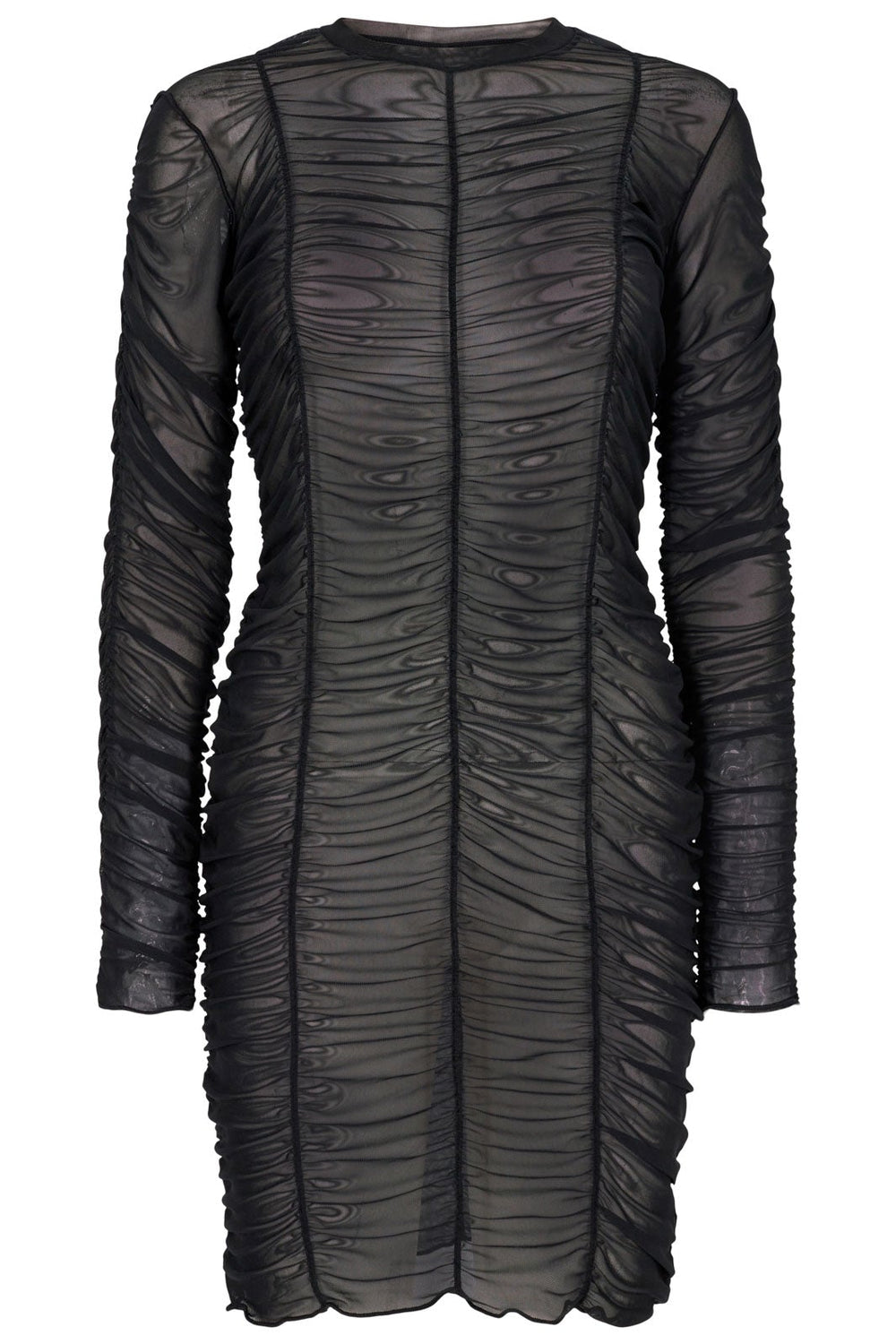 Liberté - Mesh LS Wrinkel Dress - Black Kjoler