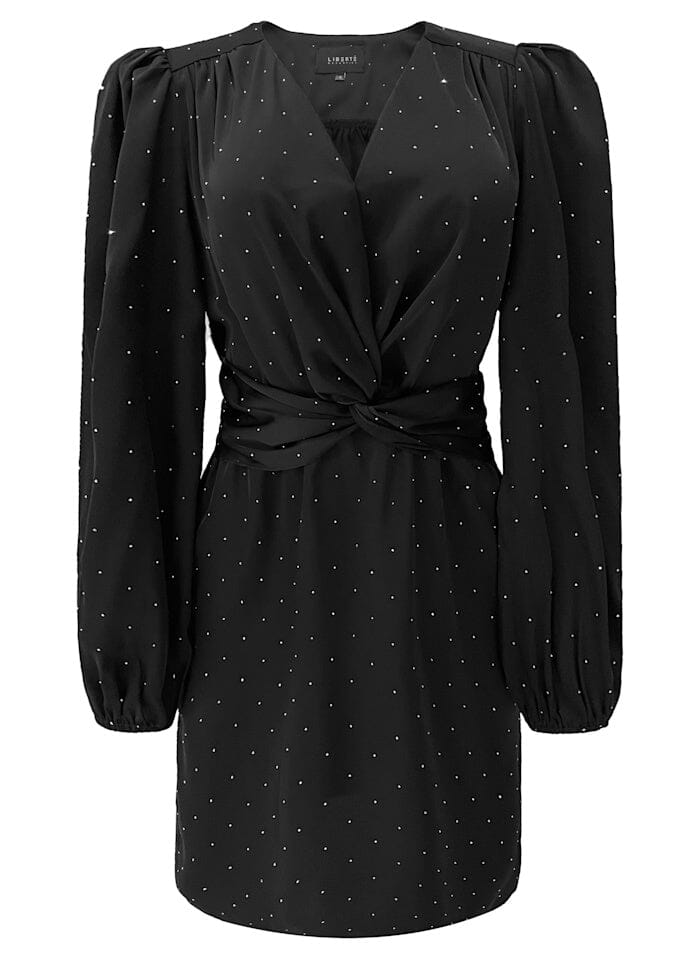 Liberte - Tiki Ls Twist Dress 22264 - Black Diamond Kjoler