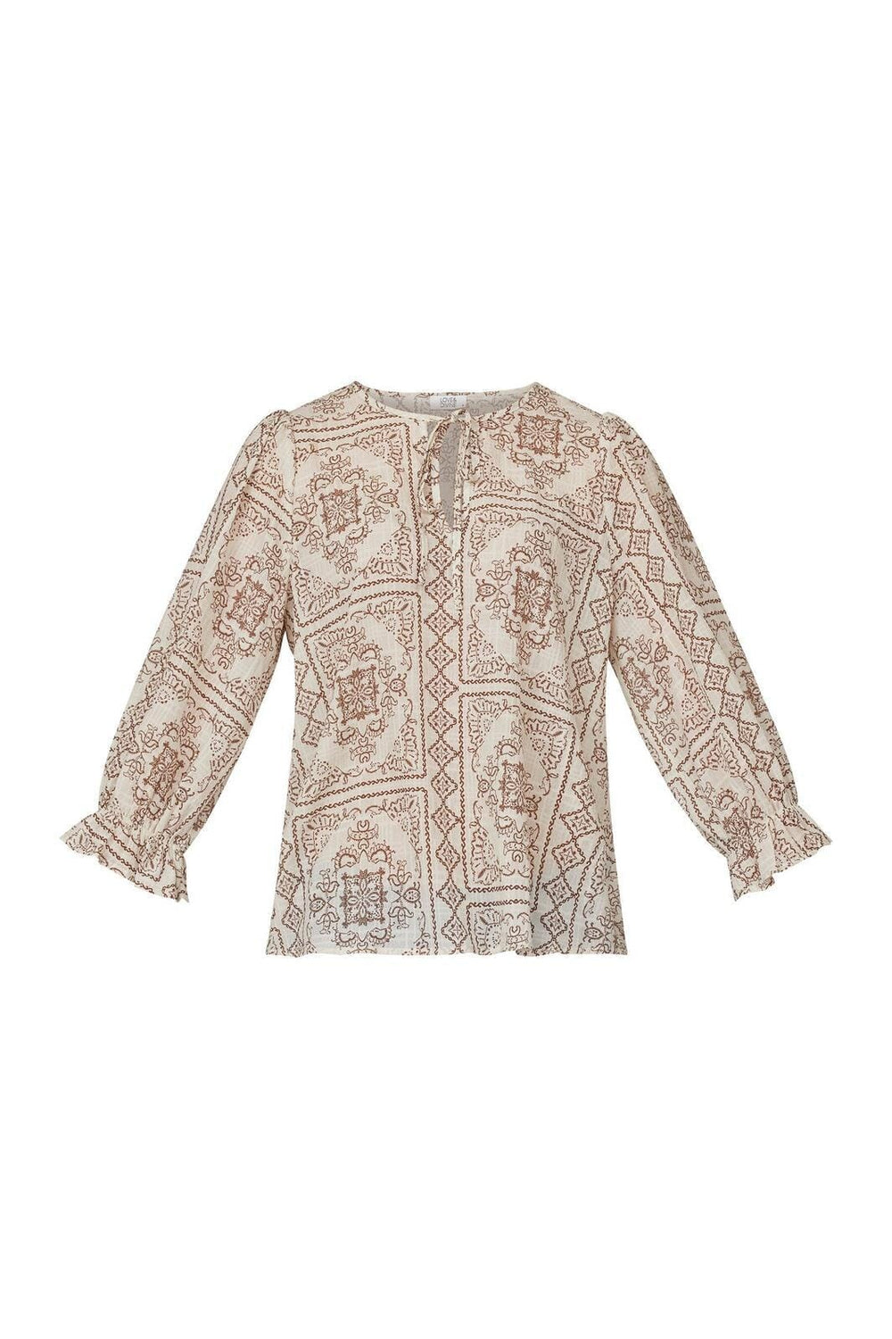 Love & Divine - Love1135-1 - 802 Cream/Brown Bluser
