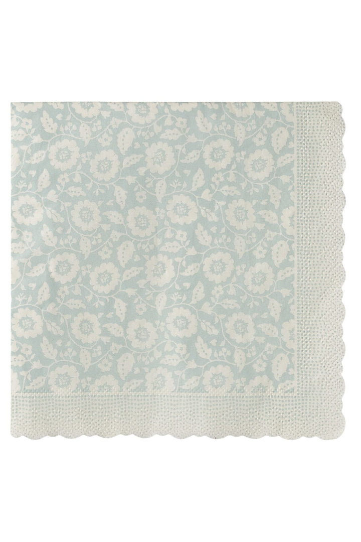 Maileg - Serviet, Blomster - Mint - 15 Cm X 15 Cm Legetøj