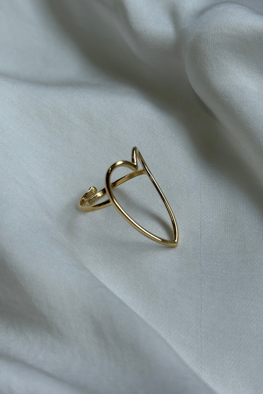 Mellow Moon - Large Openwork Heart - Forgyldt Ringe