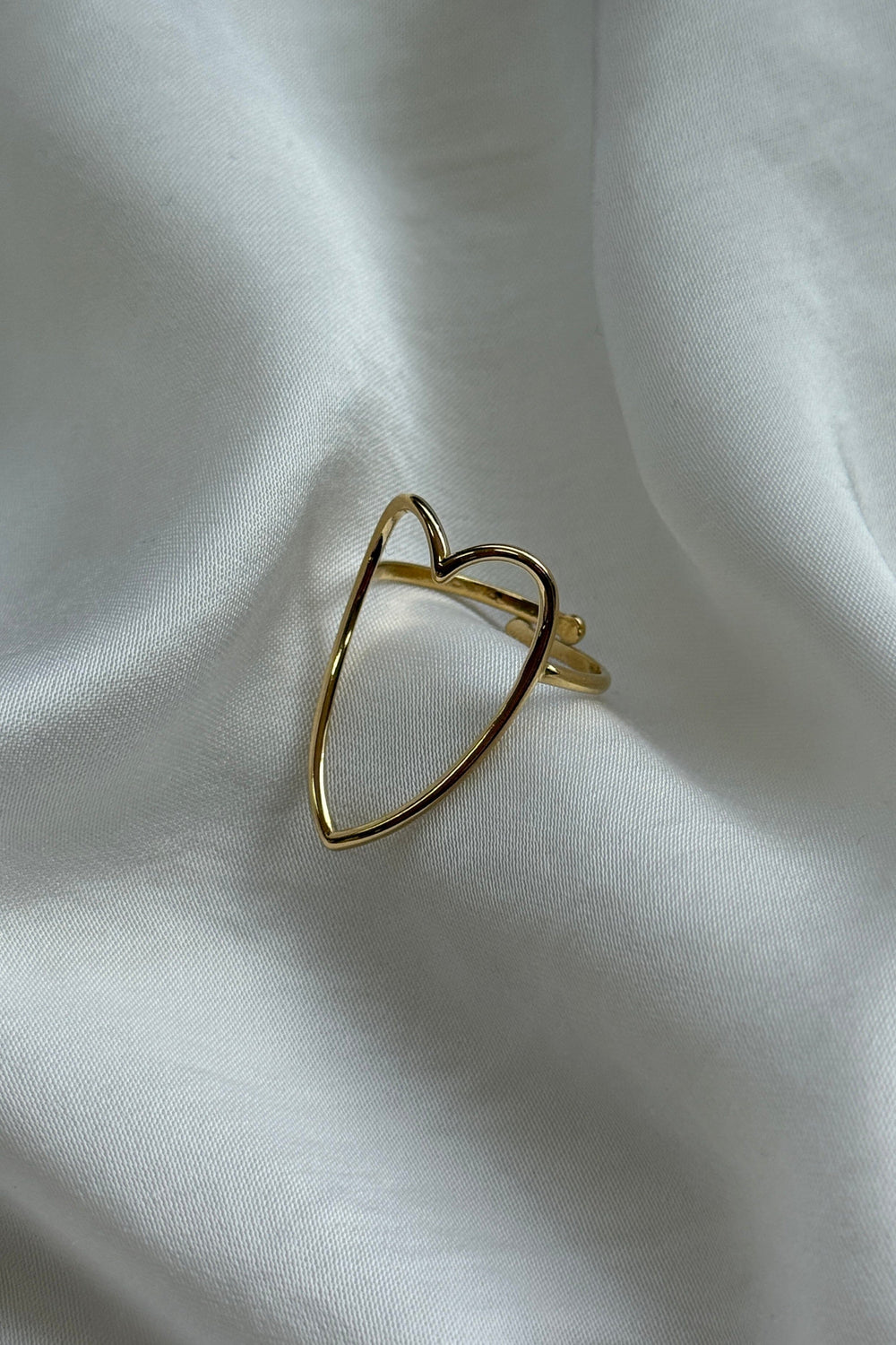 Mellow Moon - Large Openwork Heart - Forgyldt Ringe