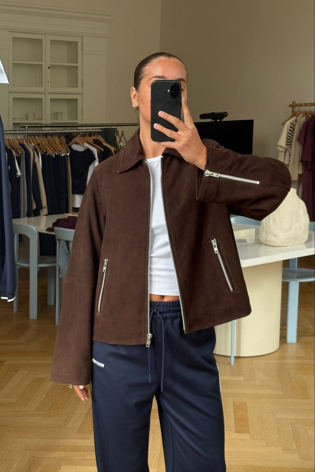 Modström - Nimamd Suede Jacket 59123 - 5508 - Seal Brown Blazere