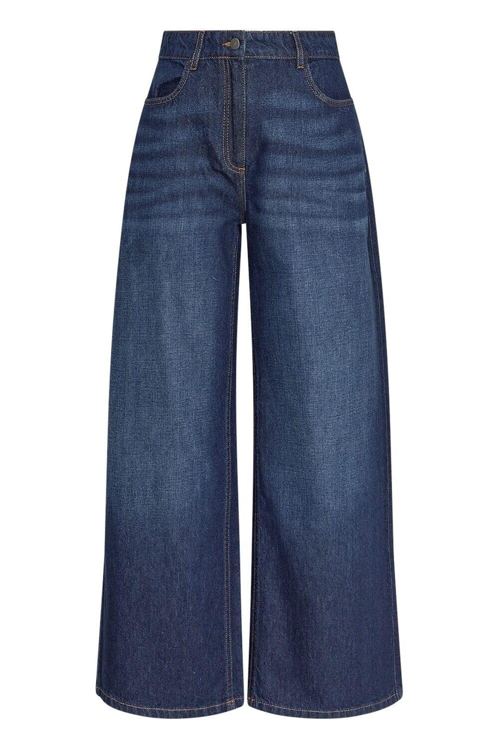 Moss Copenhagen - Mschadna Alena Pants 19715 - Dark Blue Wash Bukser