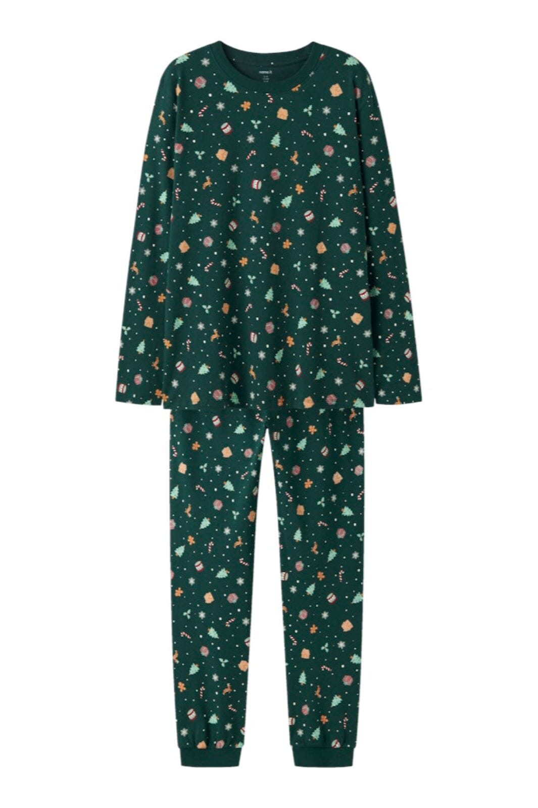 Name It - Nanvismas Ls Nightset - 4918983 Botanical Garden Xmas Aop Nattøj