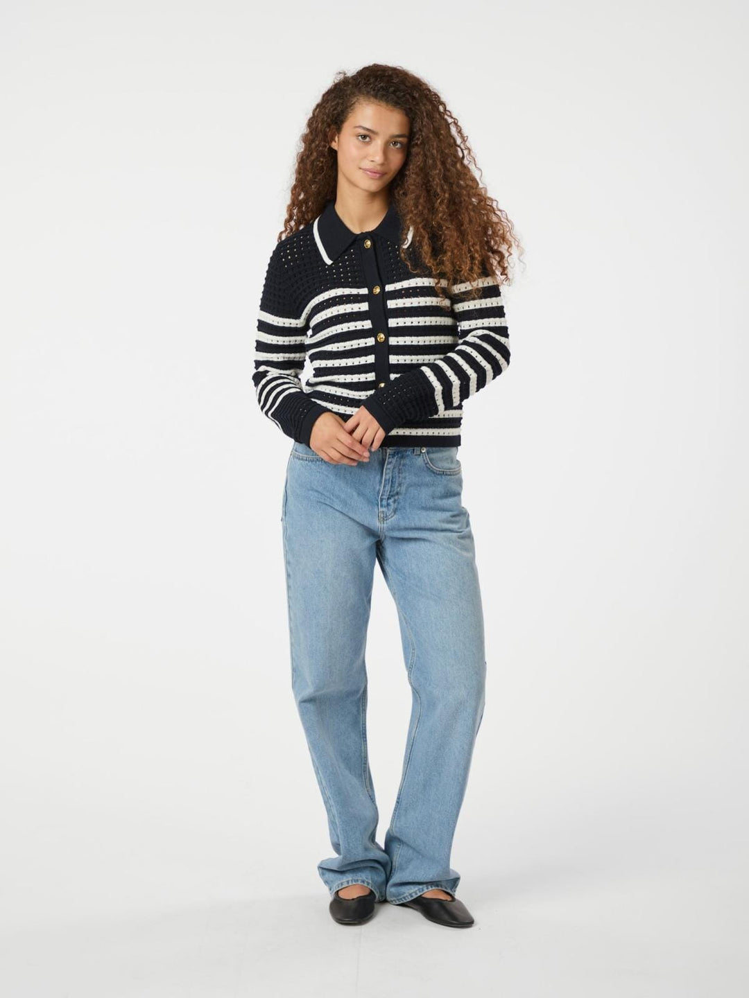 Neo Noir - Effie Knit Cardigan 164571 - 141 - Navy Cardigans